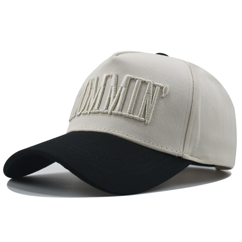 Three-dimensional Embroidered Letter Color-block Baseball Cap Embroidered for Both Men and Women