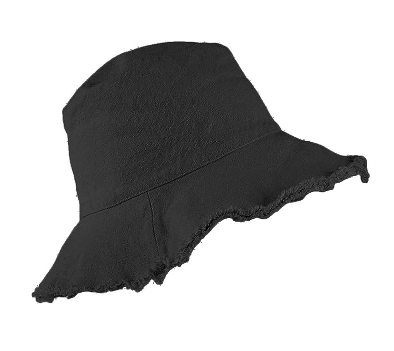 Women's UV Protected Summer Beach Sun Hat Frayed Bucket Design Foldable and Distressed Casual Style