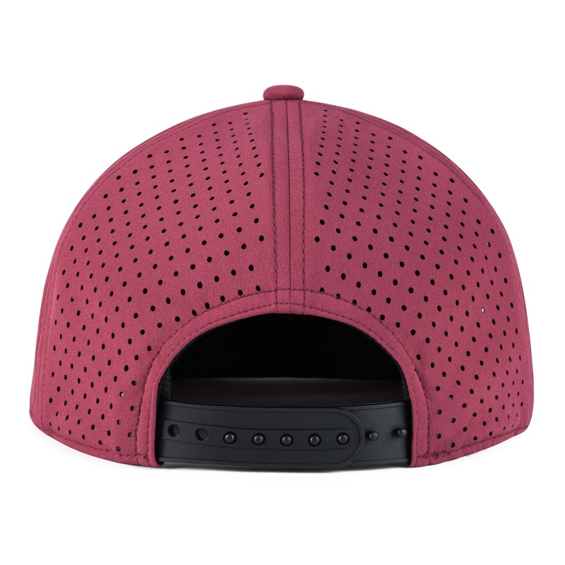 High Quality Deep Red Polyester Trucker Hat for Outdoor & Casual Activities with Ventilation Holes for Summer Fashion