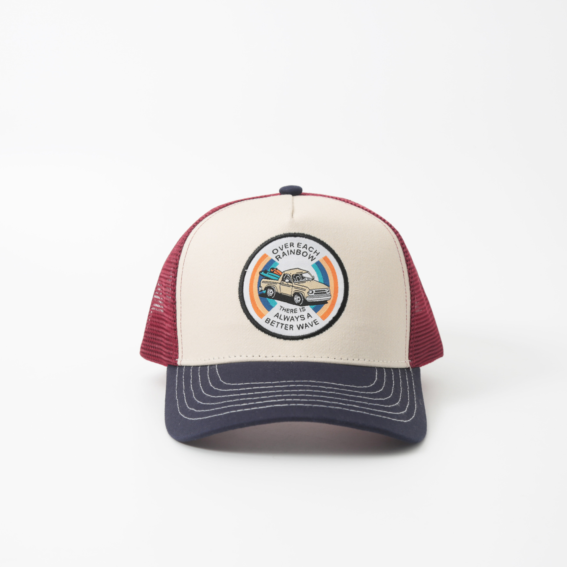 New Cotton Five-layer Mesh Cap with Embroidered Custom logo for Truck Drivers - Casual and Sporty Style