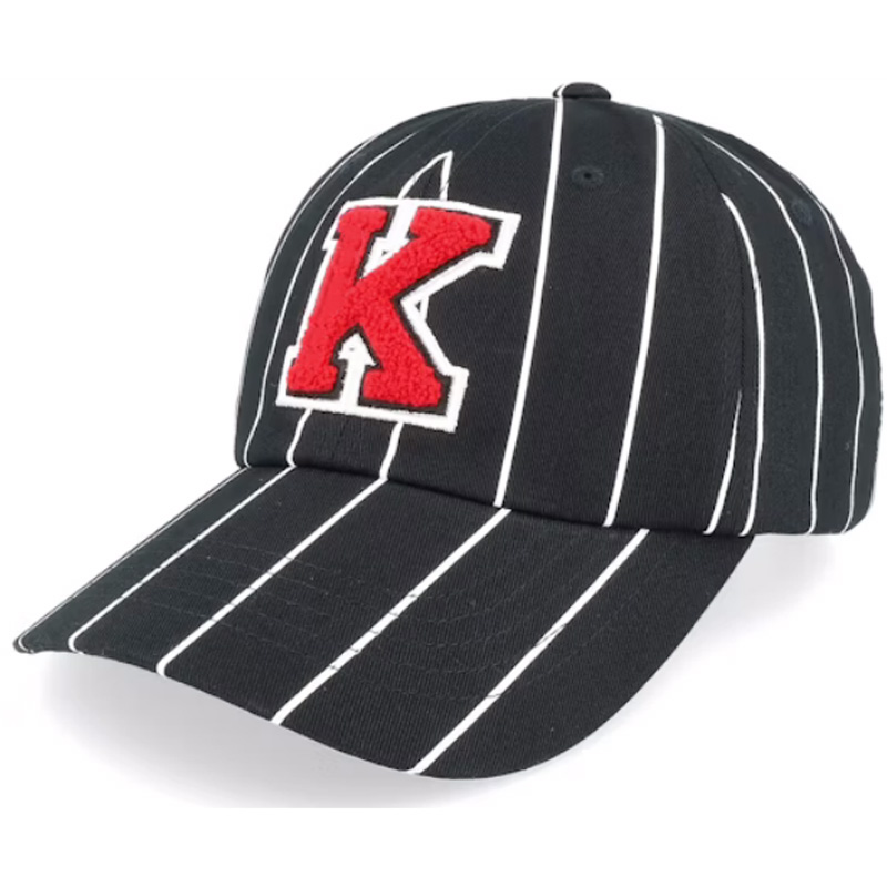 Custom Embroidered Retro Patch Pinstripe Baseball Cap 6-Panel Cotton Sports Cap for Women Black Red White Dad's Outdoor Fruit