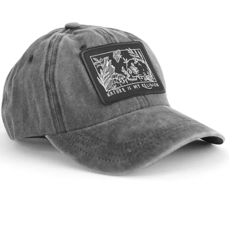Vintage Washed Cotton Baseball Cap - Distressed Gray Retro Unisex