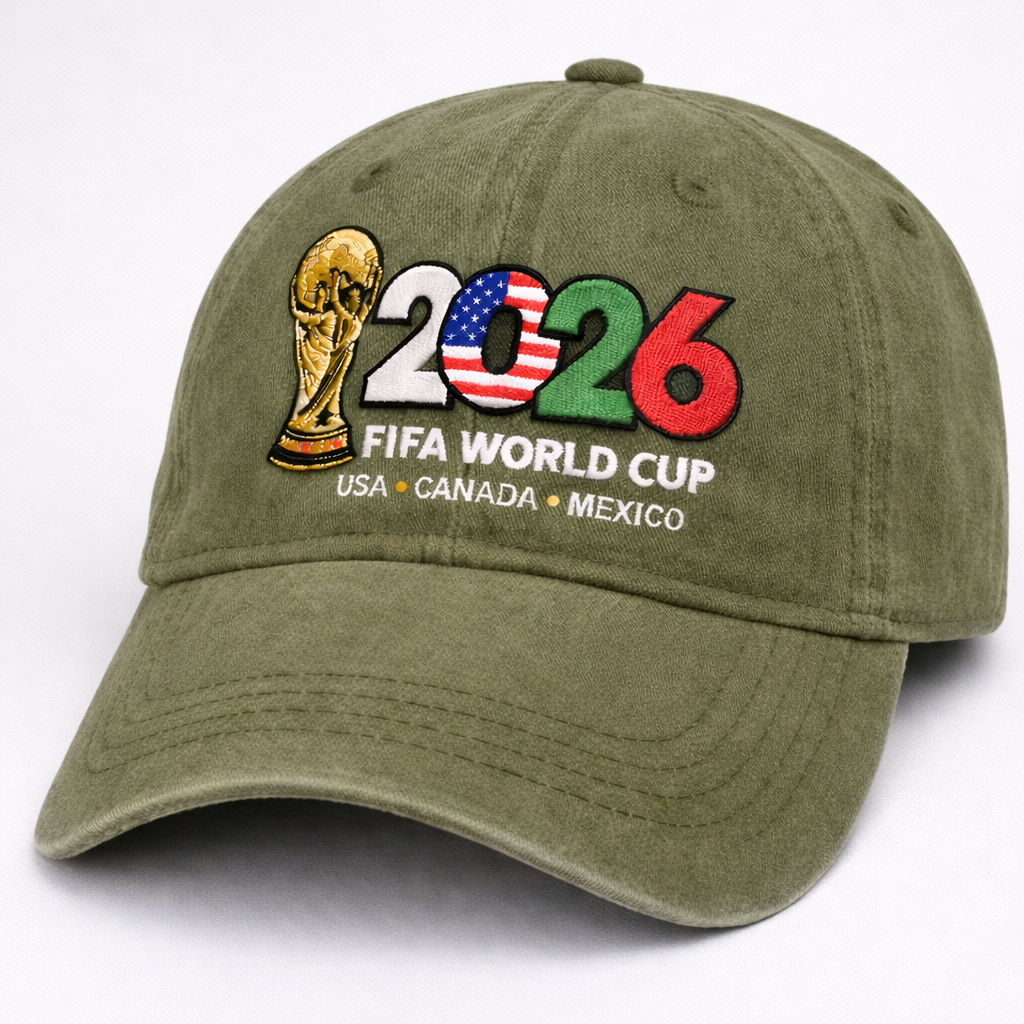 FIFA World Cup 2026 Embroidered Gray Adjustable Cotton Denim Baseball Cap