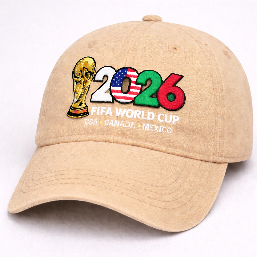 FIFA World Cup 2026 Embroidered Gray Adjustable Cotton Denim Baseball Cap