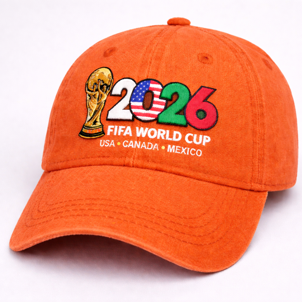 FIFA World Cup 2026 Embroidered Gray Adjustable Cotton Denim Baseball Cap
