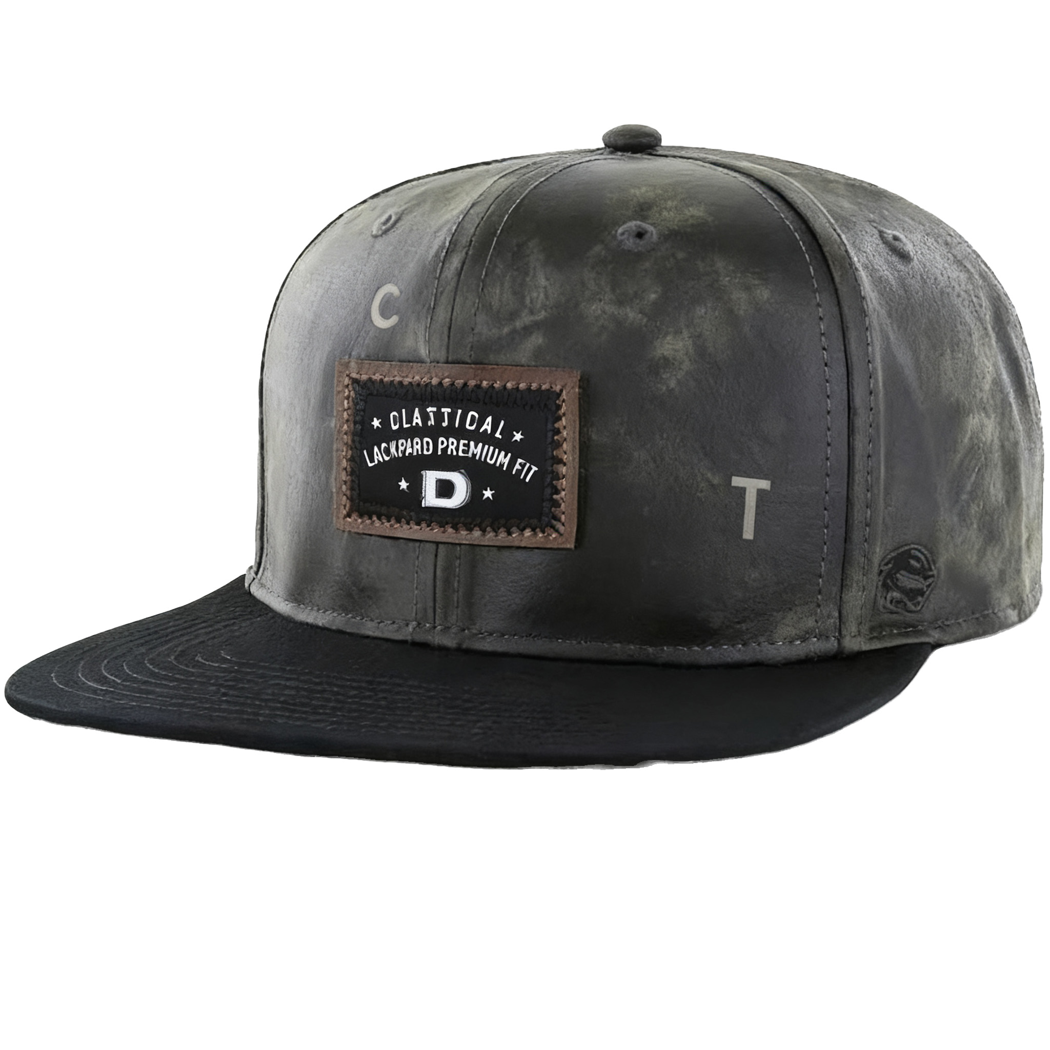 Custom Logo Unisex Blank PU Leather Patch Embroidery Snapback Cap Hats High Quality Distressed Fabric Snapback Hat