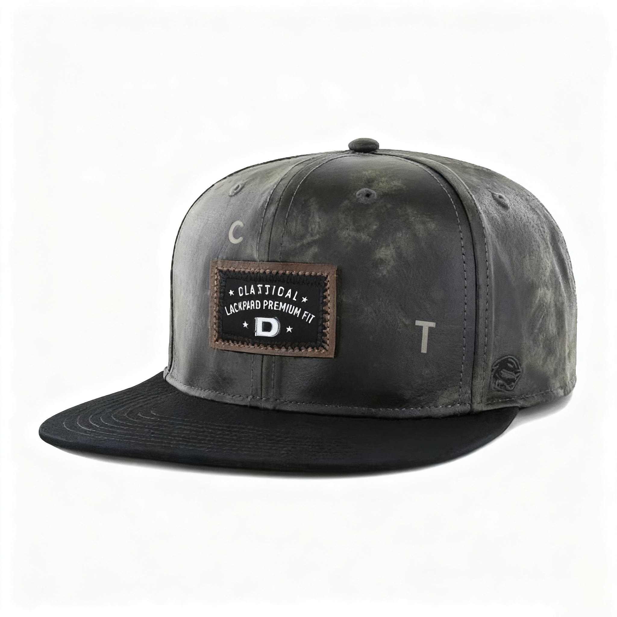 Custom Logo Unisex Blank PU Leather Patch Embroidery Snapback Cap Hats High Quality Distressed Fabric Snapback Hat