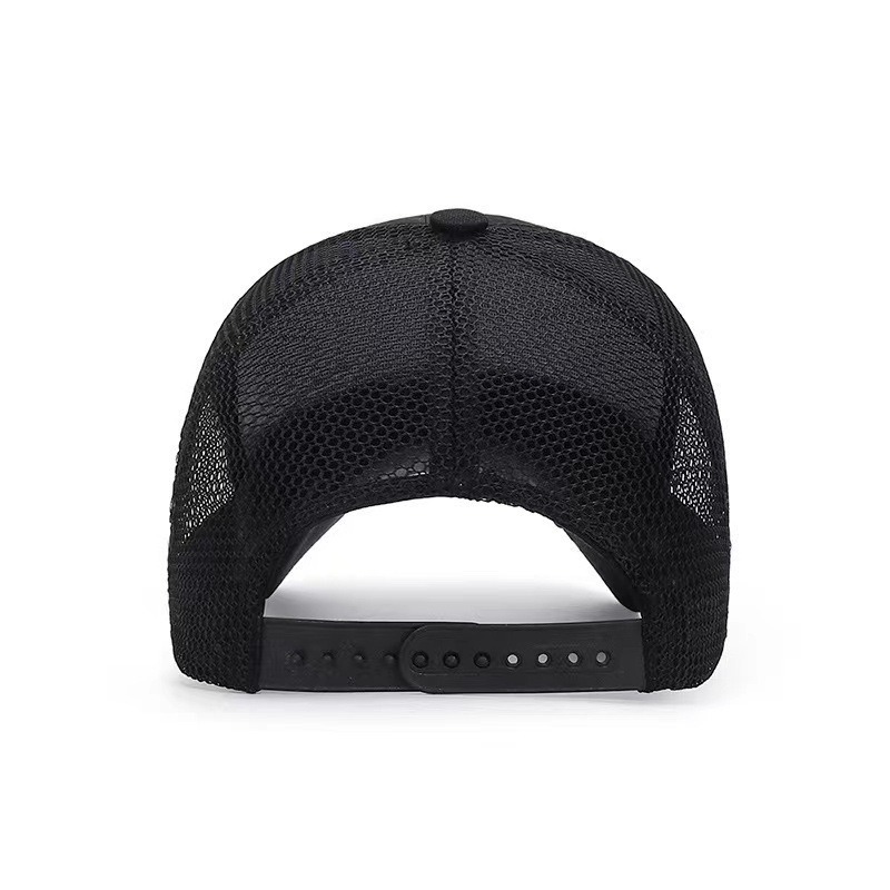 Summer Mesh Breathable Extended Brim Sun-protective Baseball Cap with Half Mesh Large Brim Truck Driver Hat