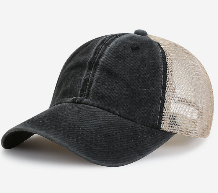 Wholesale Multi-Color Denim Mesh Dad Hat Custom Logo Embroidery Fashionable Men's Mesh Back Trucker Cap Outdoor Cycling Casual