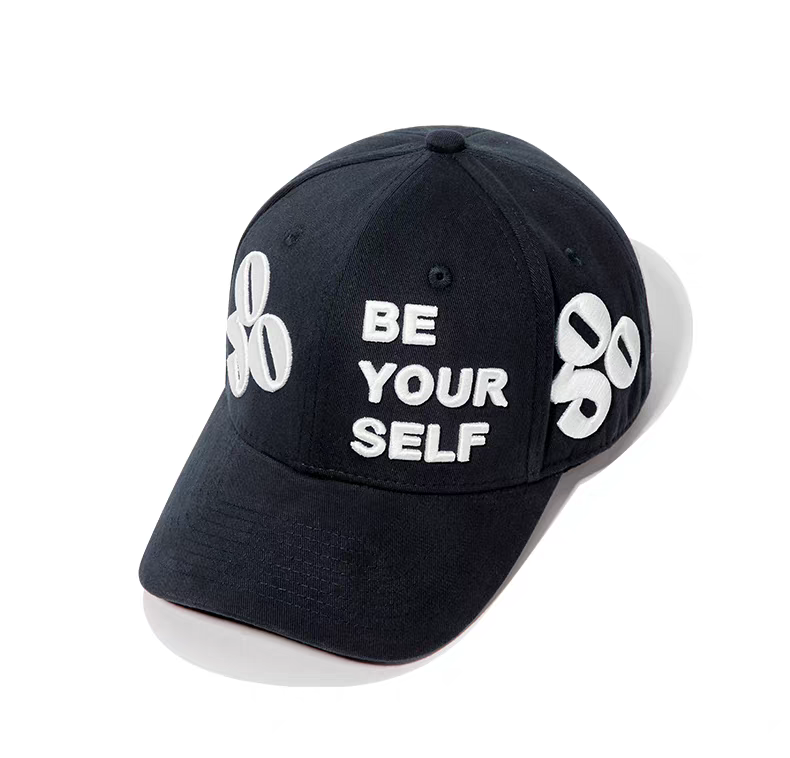 American Vintage Dobby Twill Street Style 3D Embroidery Letter Baseball Cap Large Brim Hard Top Trendy Hip Hop Hat