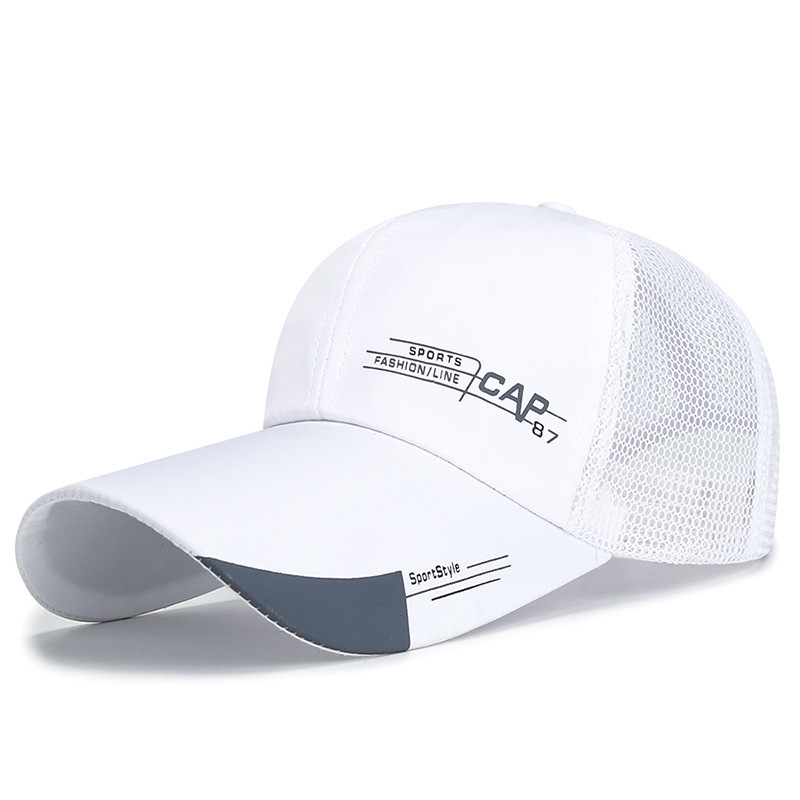 Summer Mesh Breathable Extended Brim Sun-protective Baseball Cap with Half Mesh Large Brim Truck Driver Hat