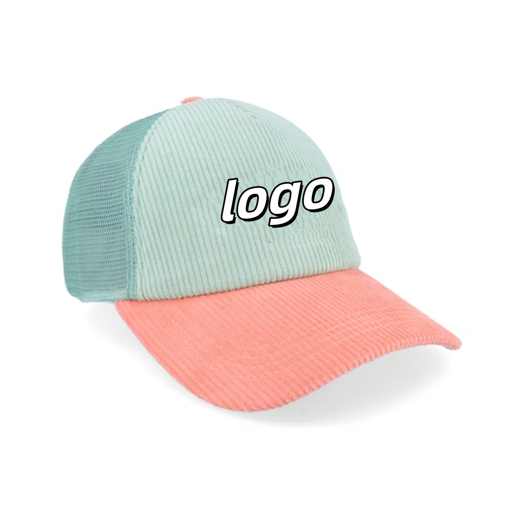 Macaroon Sporty Sporty Sporty Design Breathable Mesh Cap Color Mix & Match Patchwork Custom Fruit Print Puff Printing Method