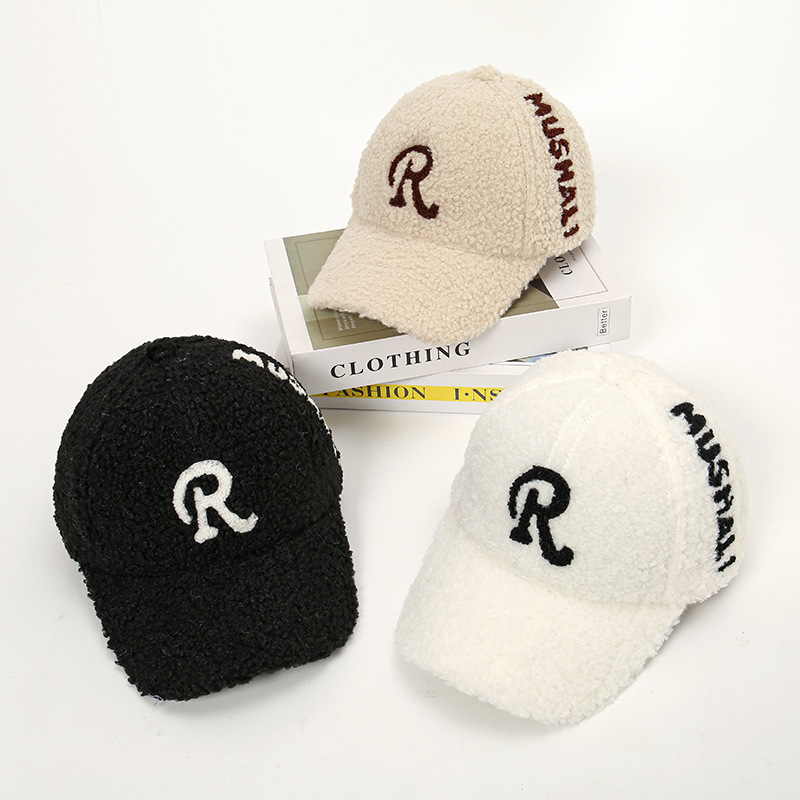 Women's Custom Logo Winter Teddy Fur Sport Baseball Cap Fleece Warm Fluffy Fleece Twill Printed Embroidered Formal Small