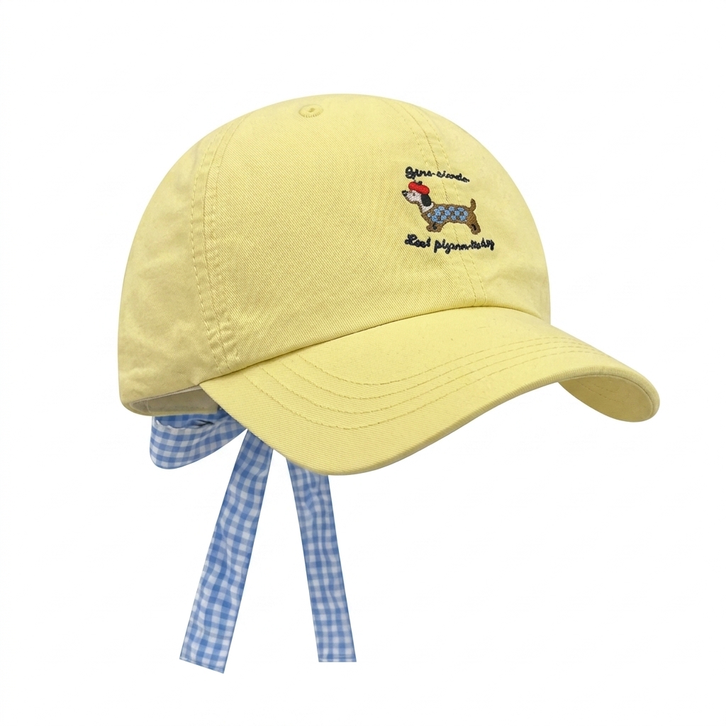 Cute Puppy Bow Tie Baseball Cap with Sun protection