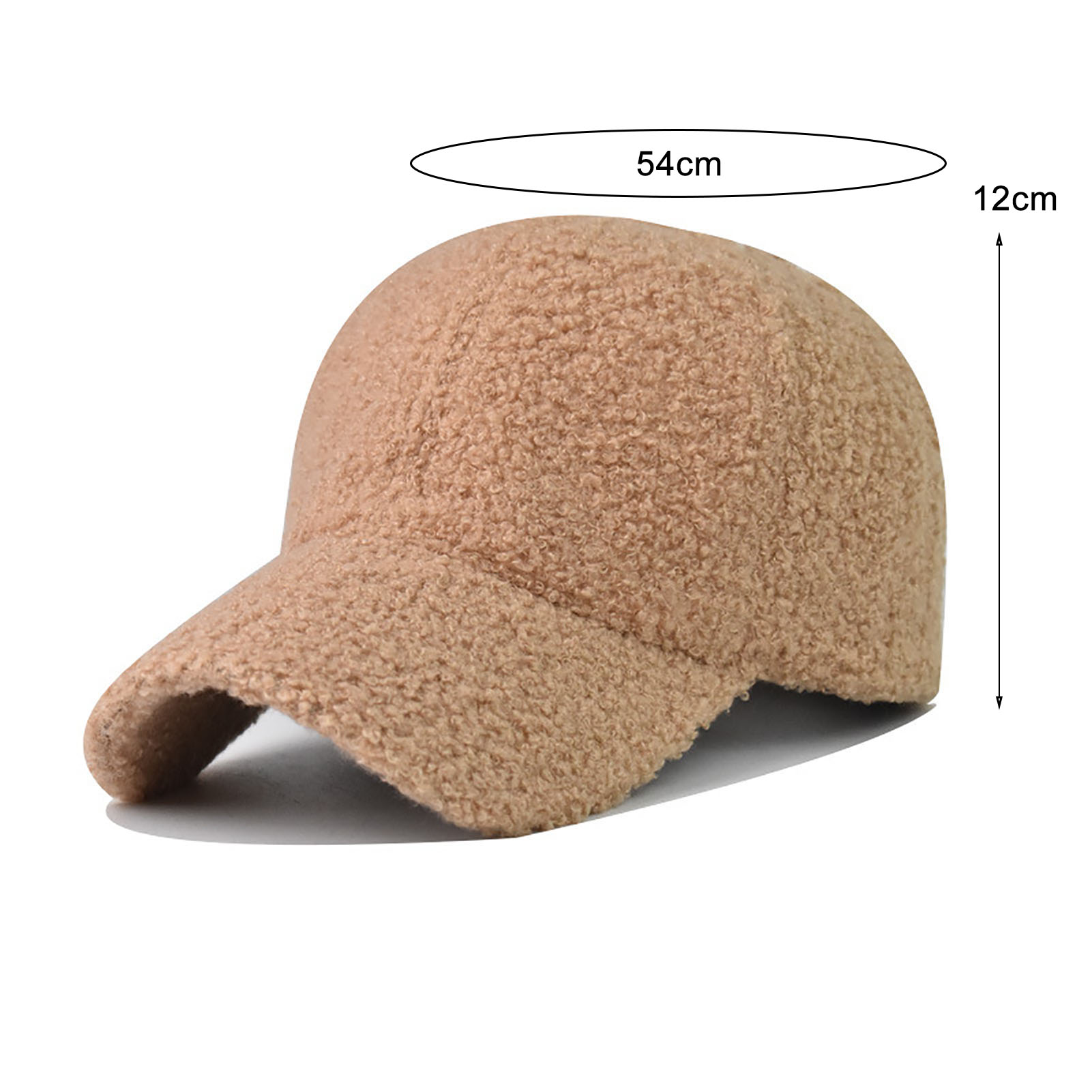 Custom Winter Baseball Hat Fashionable Warm Cashmere and Lamb Wool Cap with Logo Design Printed Solid Color Fabric