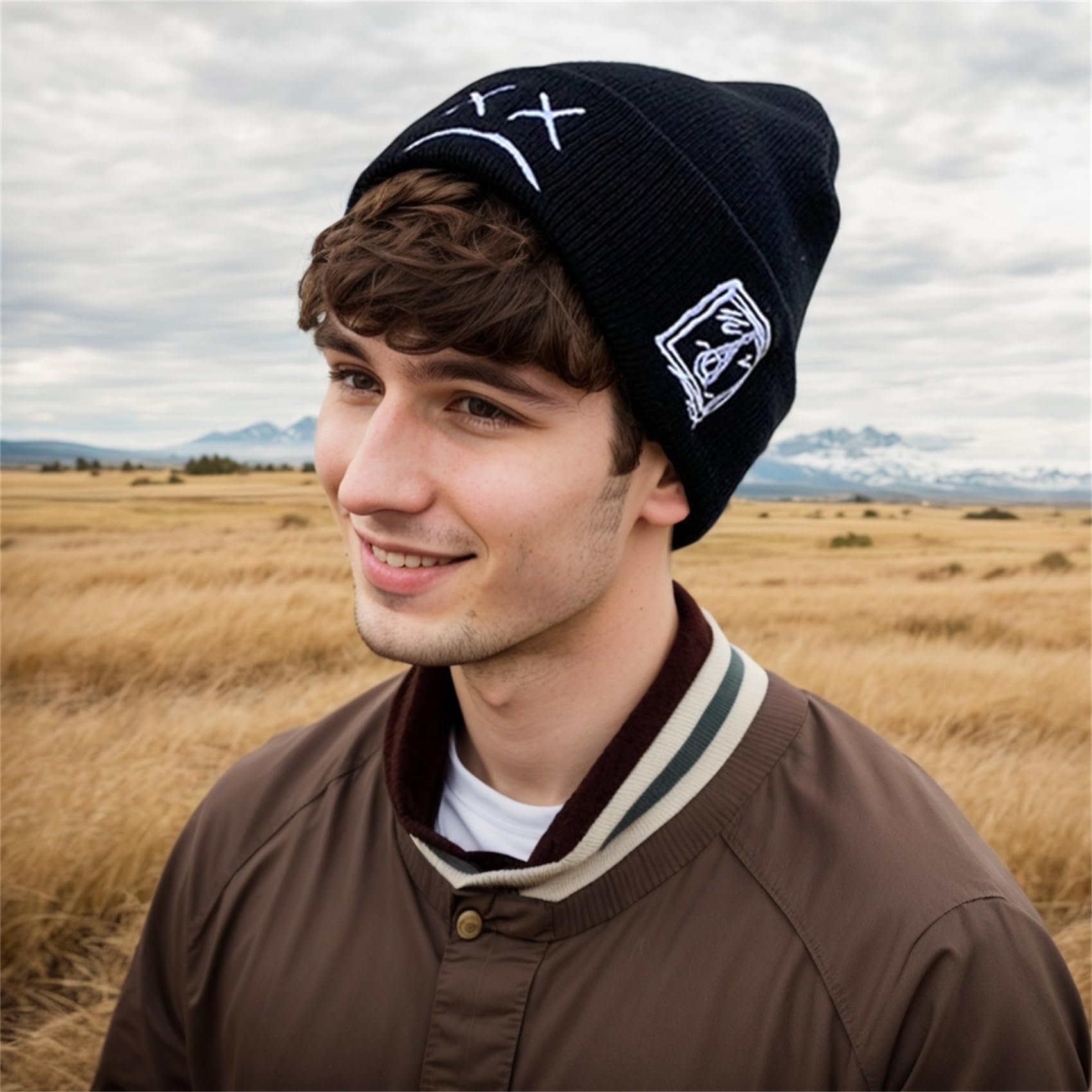 Unisex Custom Winter Knitted Beanie Hat Cuffed Ribbed Woven Free Size Business Cotton Digital Printing Wholesale Custom Beach