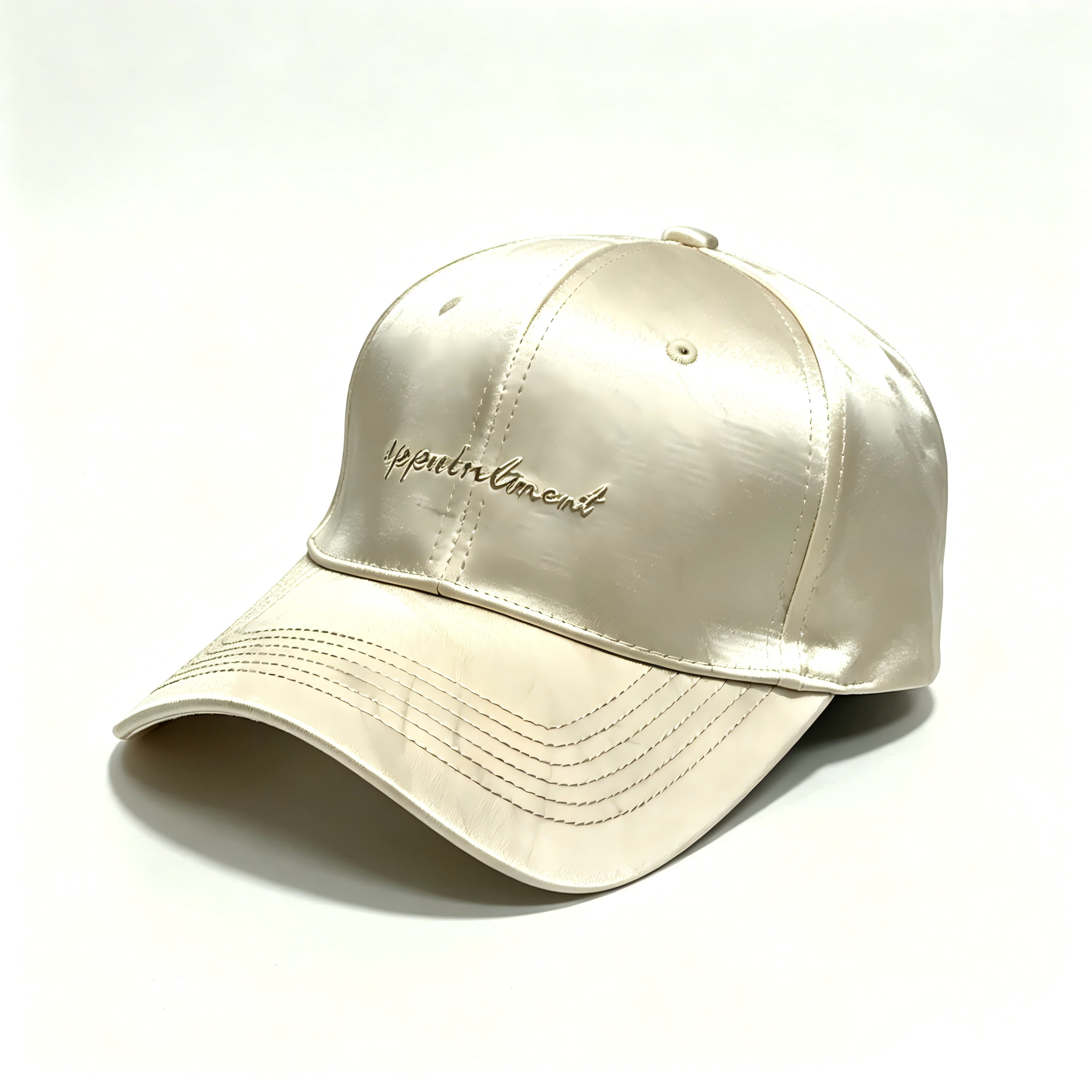 Solid Satin Baseball Cap Custom Script Embroidery Soft Crown Shiny Silk Dad Hat Women Casual Daily Sun Hat