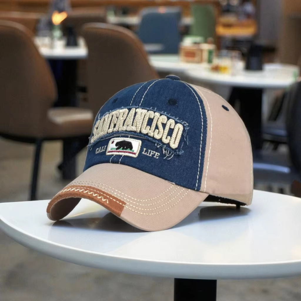 High Quality Vintage Curved Baseball Cap Custom Embroidered Logo Stylish Cotton Cap with Fashionable Image One Size Fits All
