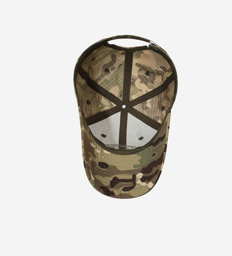 Men's Camouflage 6-Panel Baseball Cap Curved Brim Adjustable Cotton Fabric Sun Protection for Outdoor Use Four Seasons Casual