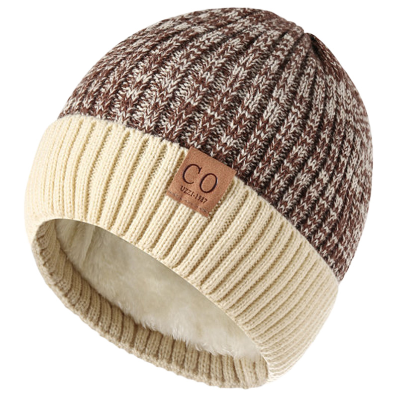 Fall/Winter Style Letter logo Knitted Hat with Added Insulation and Thick Ear Protectors Head Covering Hat