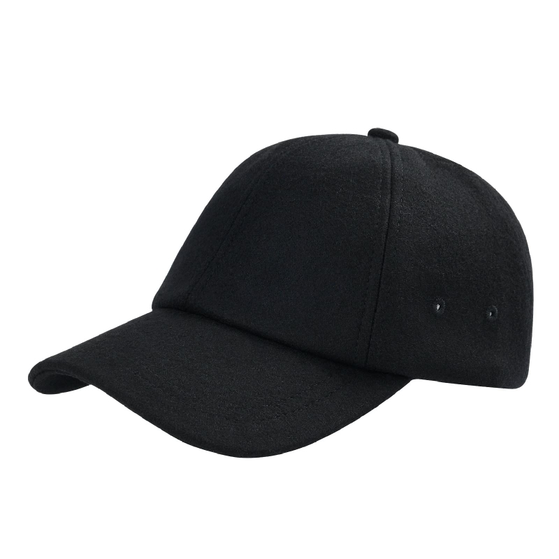 High Quality Wool Baseball Cap for Men Women Custom Logo Unstructured Outdoor Vintage Hat Metal Buckle Closure Popular Design