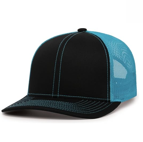 6 Panel Black Trucker Hat Custom Embroidered High Quality Cotton/Polyester Mesh Outdoor Common Fabric Cap for Unisex Wholesale