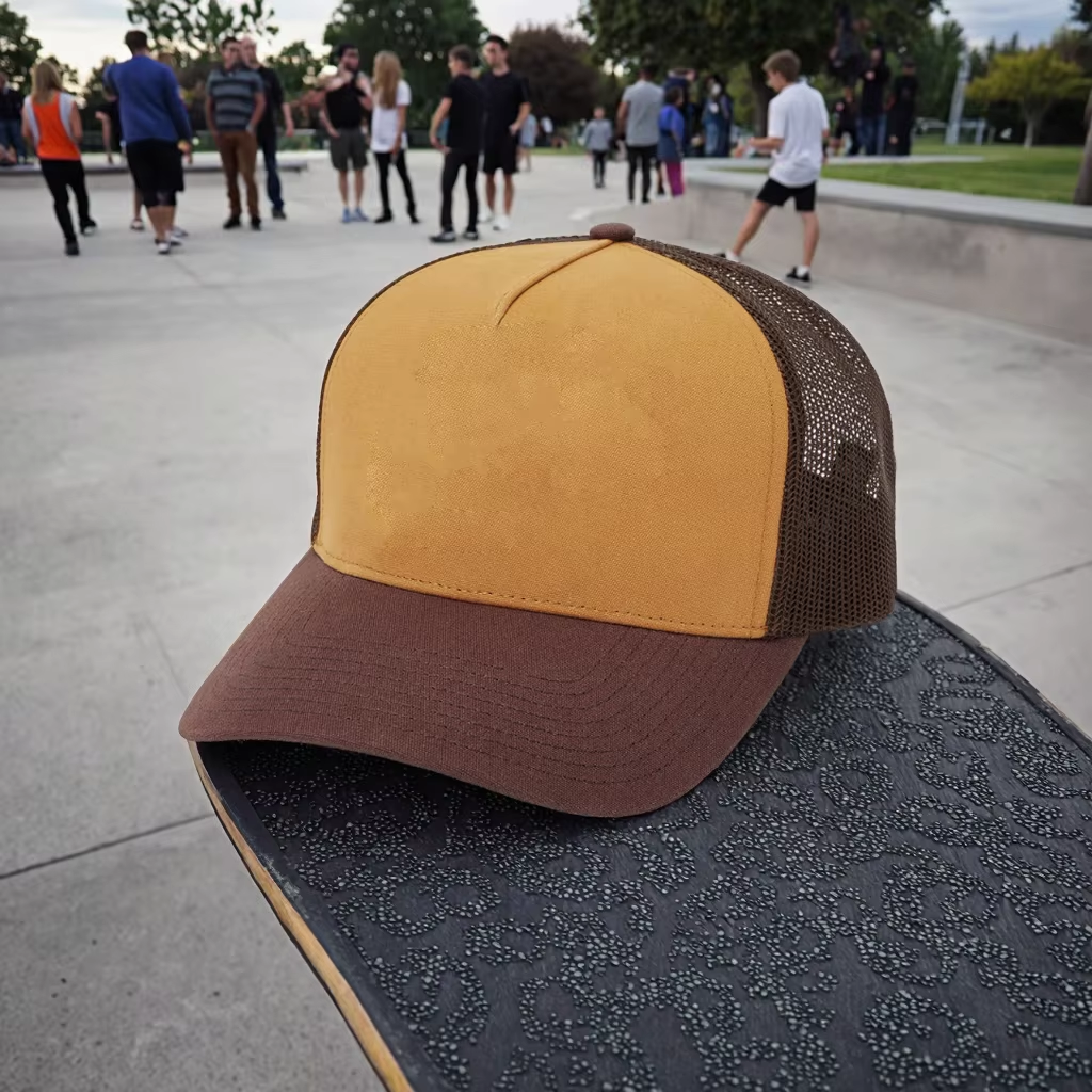 High Quality Custom Unisex 5 Panel Cotton Polyester Trucker Mesh Hats Hip Hop Embroidered Patch Logo for Outdoor Casual Wear