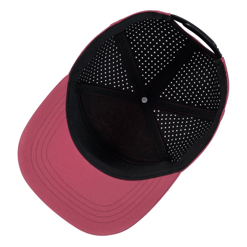 High Quality Deep Red Polyester Trucker Hat for Outdoor & Casual Activities with Ventilation Holes for Summer Fashion