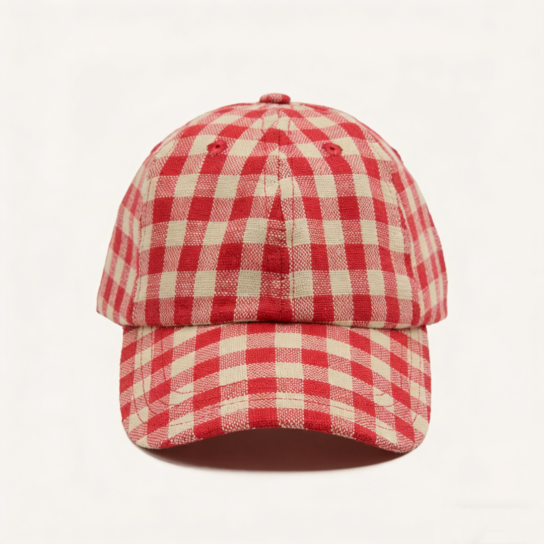 Wholesale High Quality Unisex Soft-Touch Vintage 6-Panel Checkered Baseball Cap Sporty Style Custom Design and Color