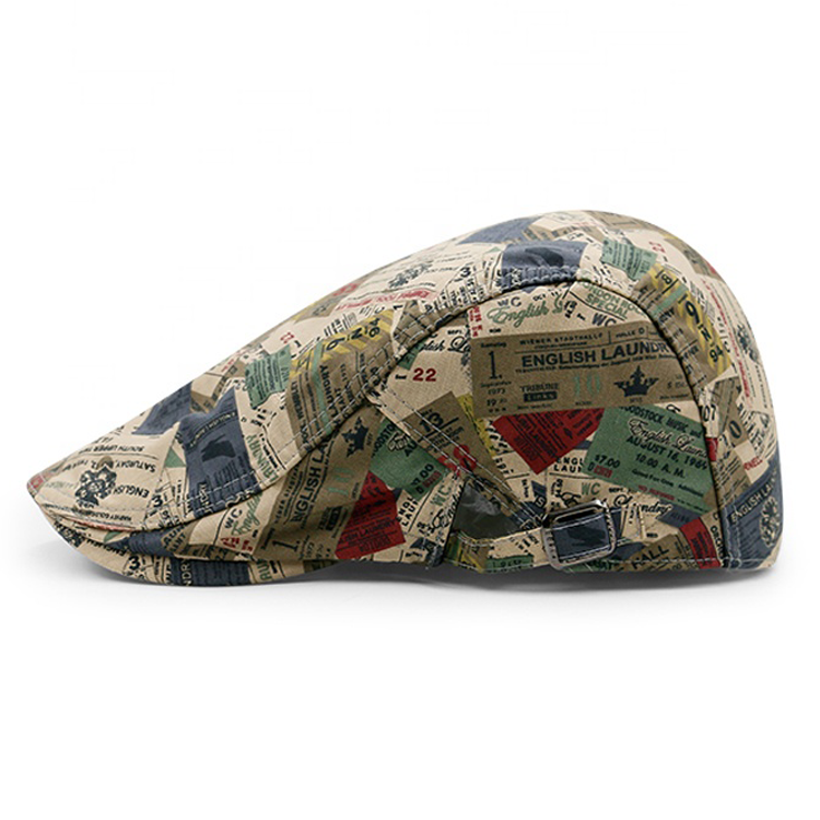 Custom Fashion Men's Classic Trendy Chceked Peaked Newsboy Cap Ivy Hats