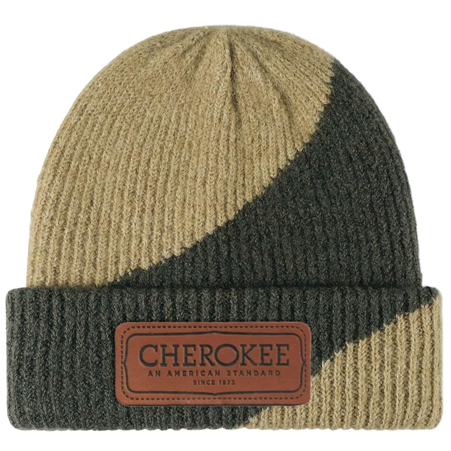 Custom Embossed logo Warm Wool Cuffed Skull Cap Beanie Thick Knit Leather Patch Beanies Hat