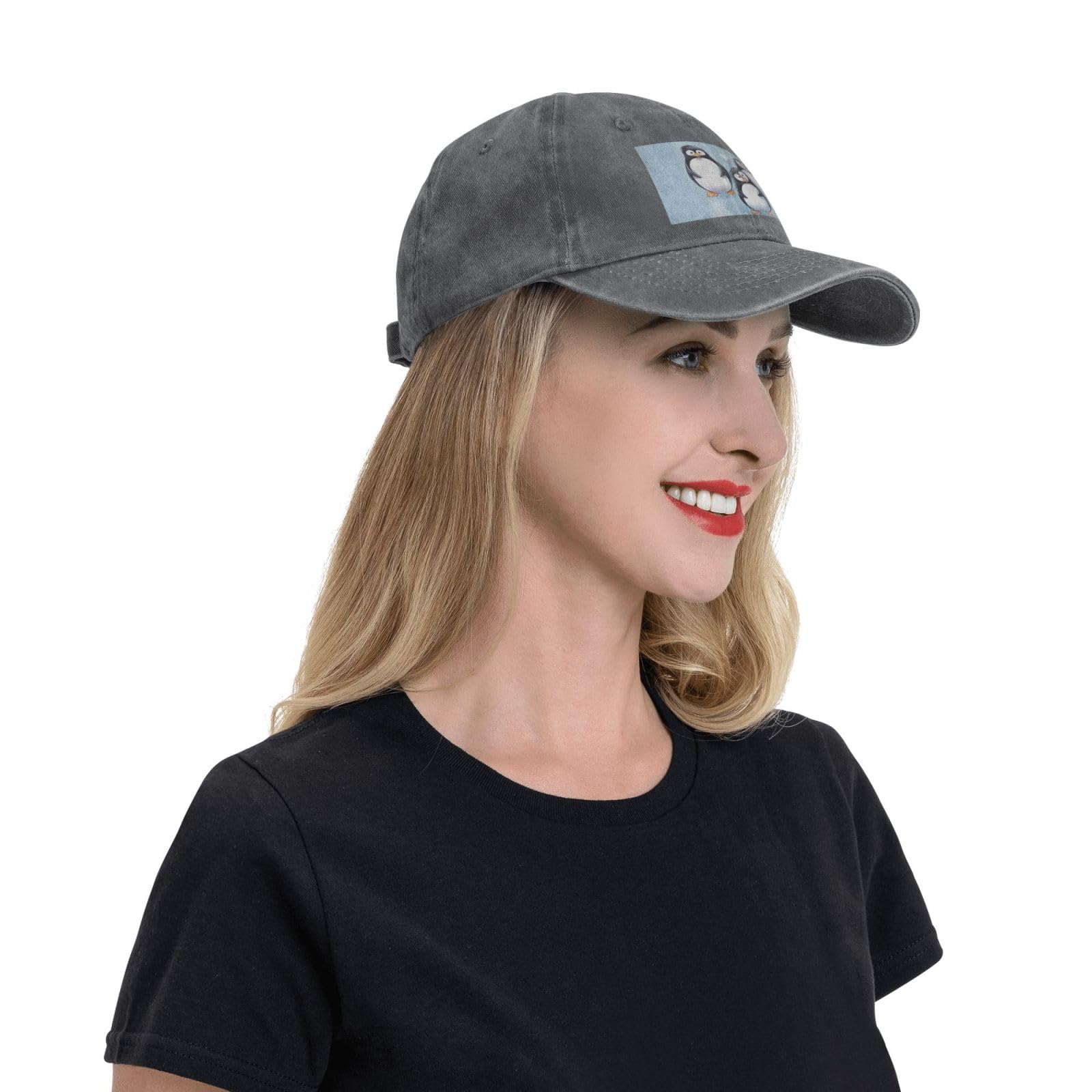 Adjustable Cotton Trucker Hat Classic Low Profile Golf Dad Hat with Cute Penguins Design for Men
