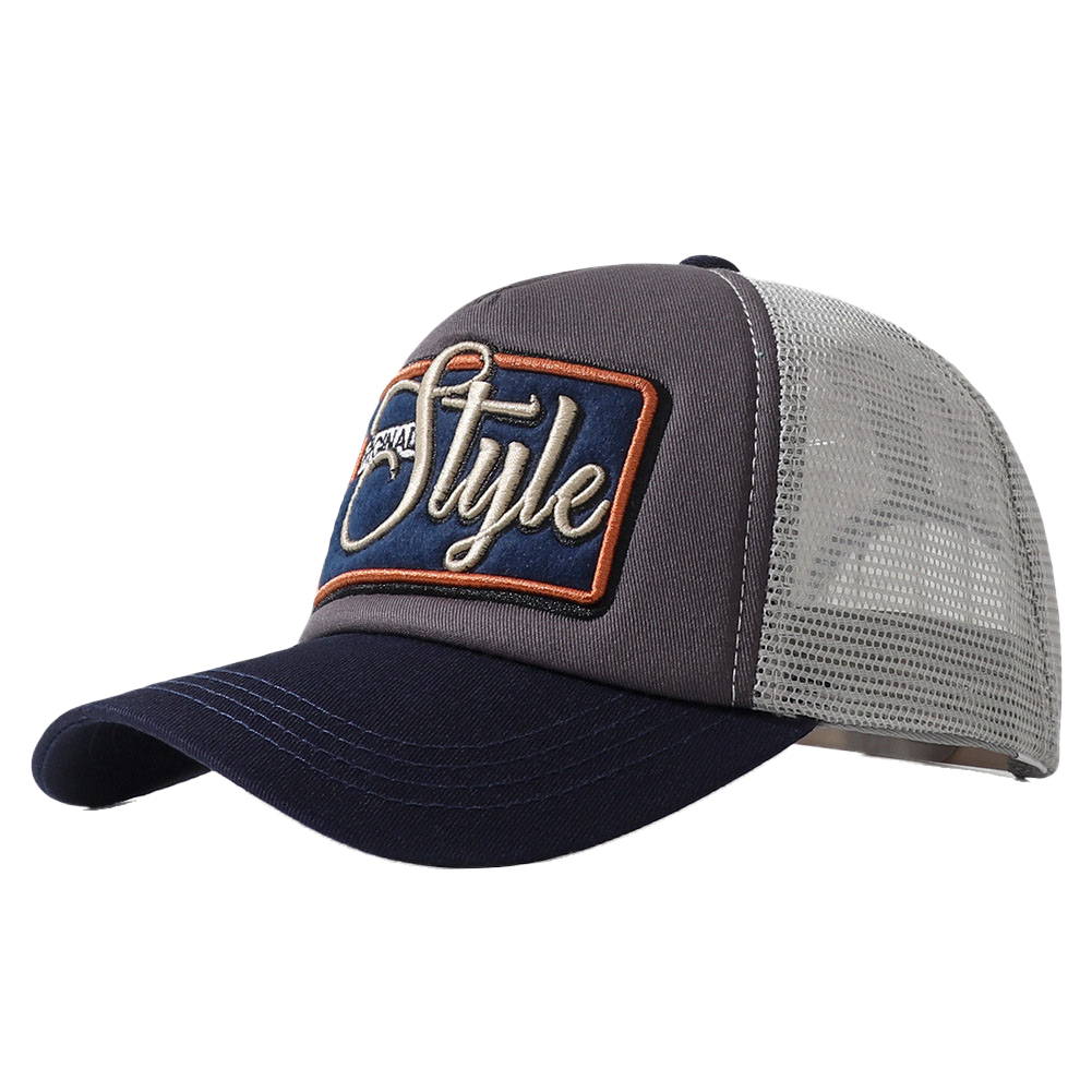 Summer Three-dimensional Letter Embroidery Contrast-colored Mesh Cap Baseball Cap Outdoor Truck Driver Hat