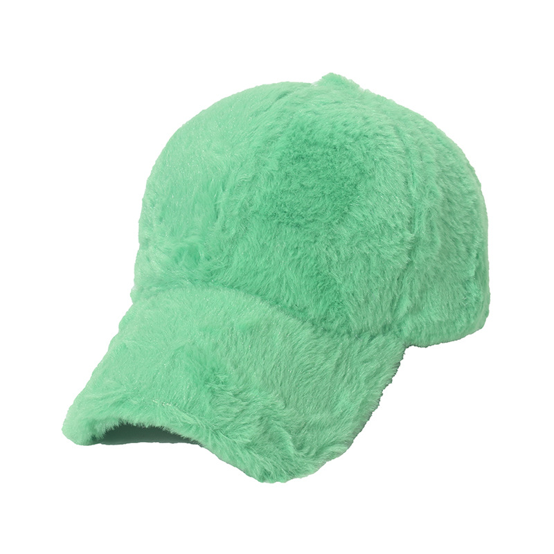 High Quality Eco-Friendly Winter Wool Baseball Cap Custom Designed Embroidery Fluffy Soft Fur Mens Womens Winter Hat