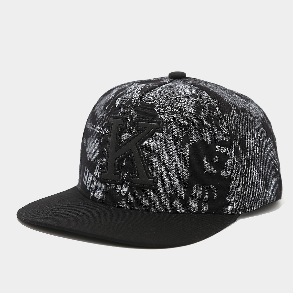 Letter Embroidery Trendy Street Hip Hop 5-Panel Baseball Cap for Spring and Summer Outdoor with Flat Brim