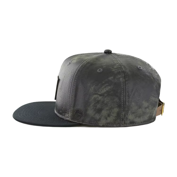 Custom Logo Unisex Blank PU Leather Patch Embroidery Snapback Cap Hats High Quality Distressed Fabric Snapback Hat