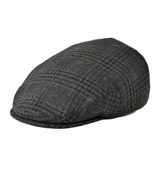 New Unisex Classic Herringbone Tweed Wool Blend Warm and Cold-Resistant High-Quality Material Ivy Hat for Outdoor Travel