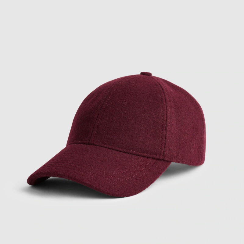 Custom Embroidered Logo 6-Panel Unstructured Luxury Wool Baseball Cap for Men Women Winter Warm Melton Blank Dad Hat Flat Brim