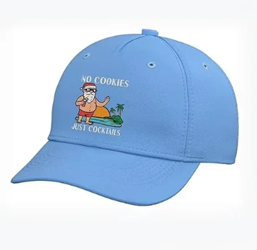 Men's Funny Christmas Baseball Cap &quotNo Cookies Just Cocktails