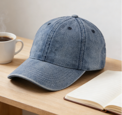 2026 New Washed Denim Cotton 6-Panel Adjustable American Sporty Outdoor Baseball Cap