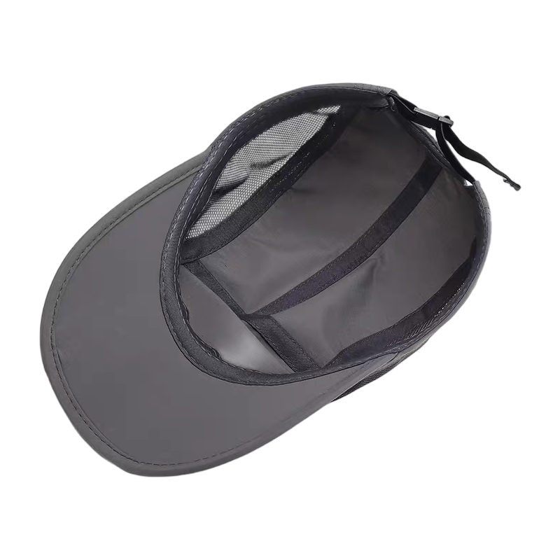 Grey Foldable Mesh 100% Polyester Sporty Vintage Waterproof Quick Dry Baseball Cap Summer Lightweight Breathable Adjustable Dad