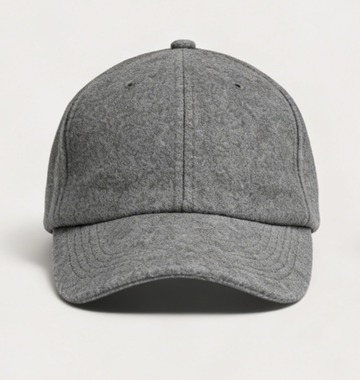 Custom Logo Wool/Polyester 6-Panel Baseball Cap | Windproof Unisex Adjustable with Silver Copper Buckle for All Seasons