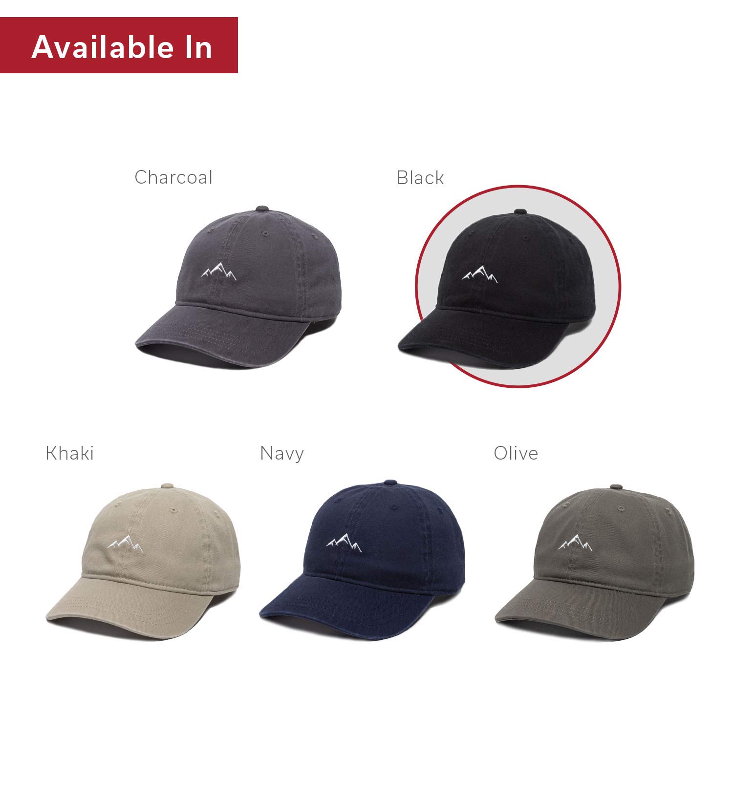 Customized Unstructured Soft Cotton Baseball Cap with Mountain Embroidery Exercise Cap