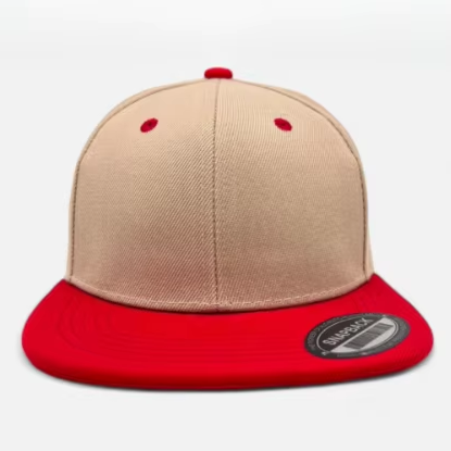 Two-Tone 100% Cotton Breathable Fashion Baseball Snapback Hat-Adjustable Flat Bill for Men