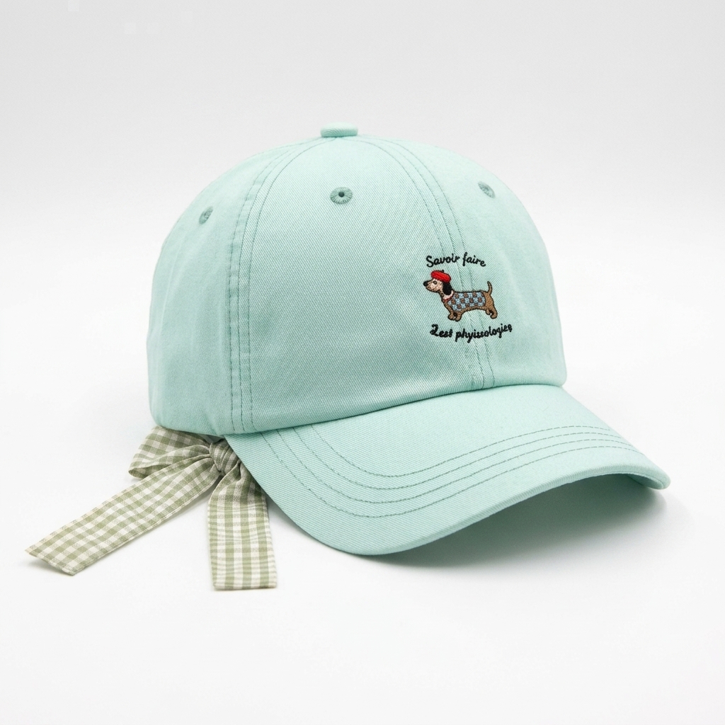 Cute Puppy Bow Tie Baseball Cap with Sun protection