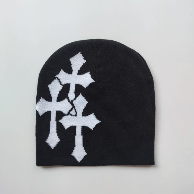 Trendy Cross-Shape Jacquard Hats for Men and Women Popular Hip-hop Street Style for Outdoor Sports and Travel