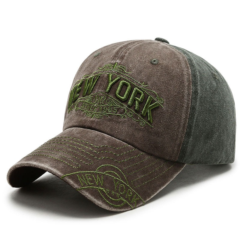 Retro Distressed Vintage 6-Panel Baseball Cap Curved Brim Unisex Adjustable Water-washed Outdoor Sports Sun Hat