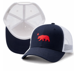 Unisex California Bear Trucker Hat Breathable Mesh Back Curved Brim 6-Panel Baseball Cap for Men Women Casual Outdoor