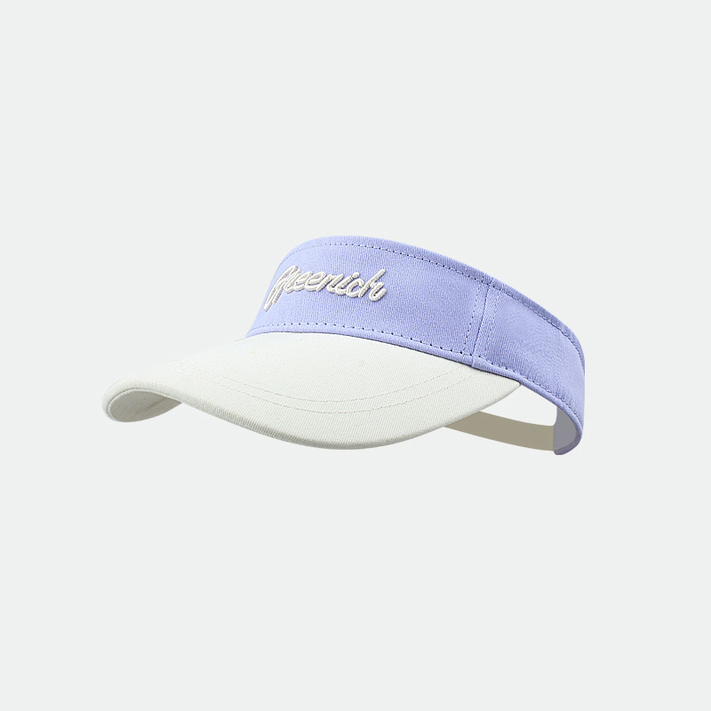 Contrasting Color Hollow Cotton Custom Logo Unisex Summer Sports Sun Protection Visor Caps