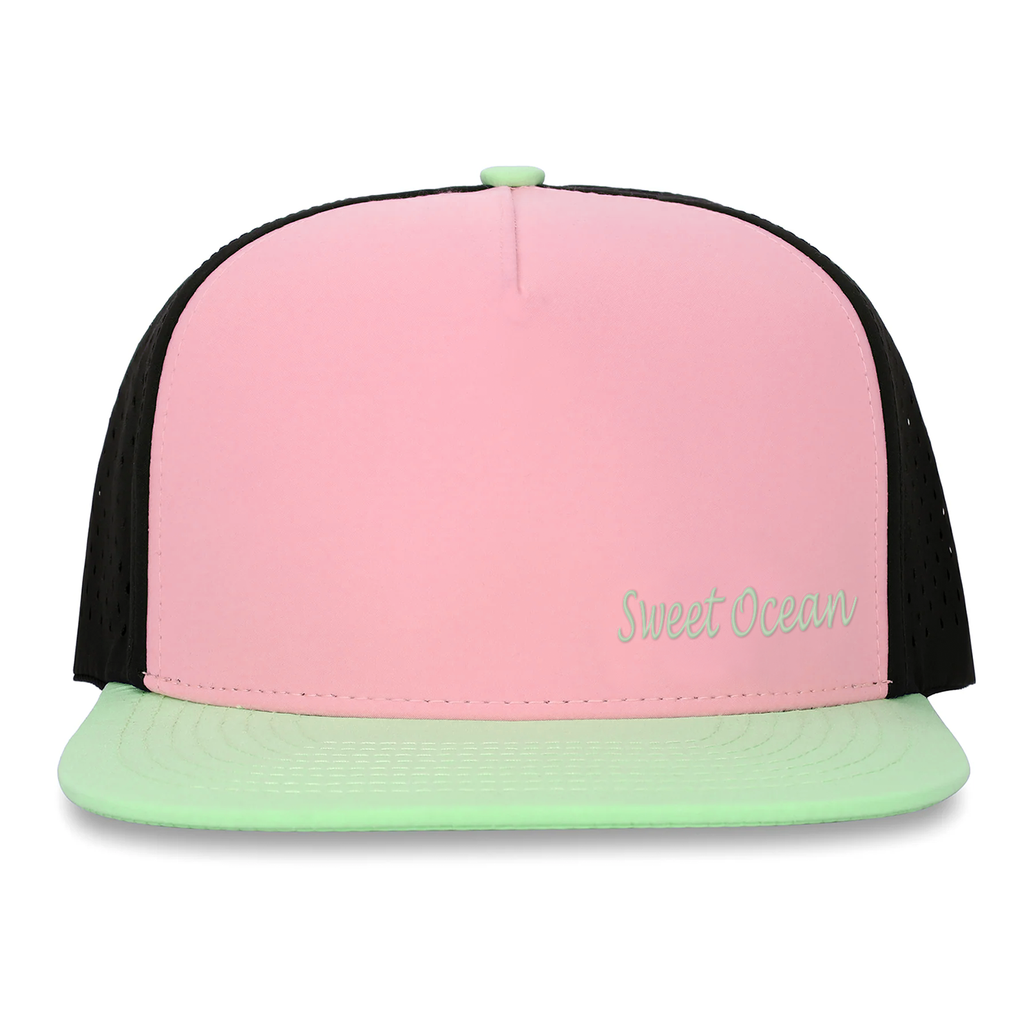 High Quality 5-Panel Nylon Snapback Rope Cap Water-Resistant Sports Camouflage Perforated Hole Customizable Outdoor Cycling